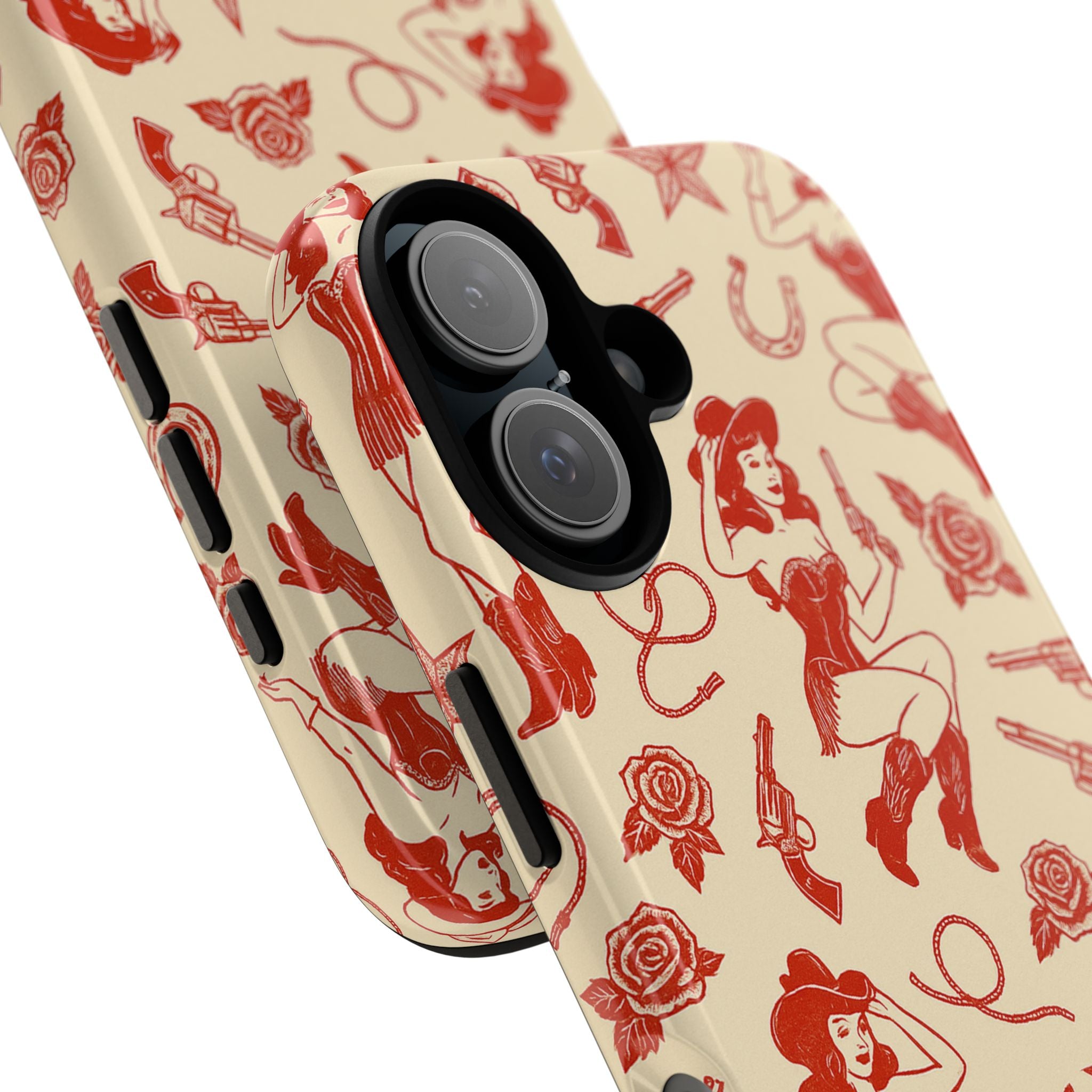 Tough Cases - Vintage Cowgirl Pattern iPhone Case