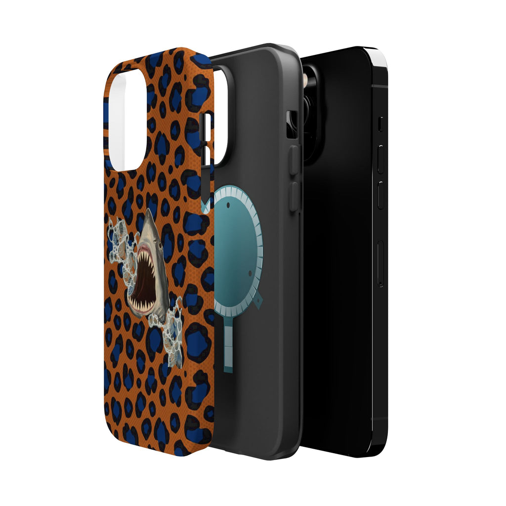 Shark Bite Leopard Print Phone Case — Magnetic Impact-Resistant