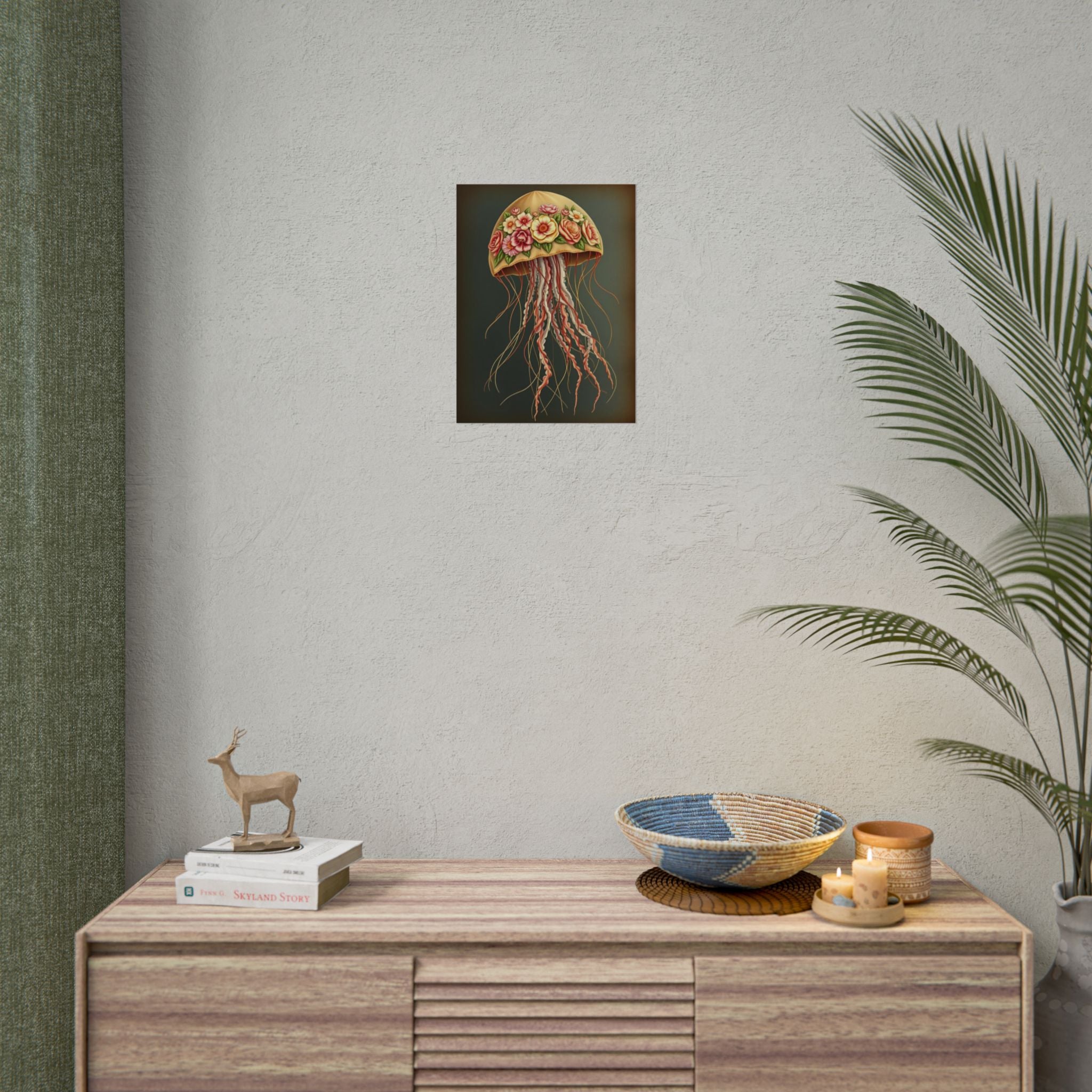 Floral Jellyfish Poster