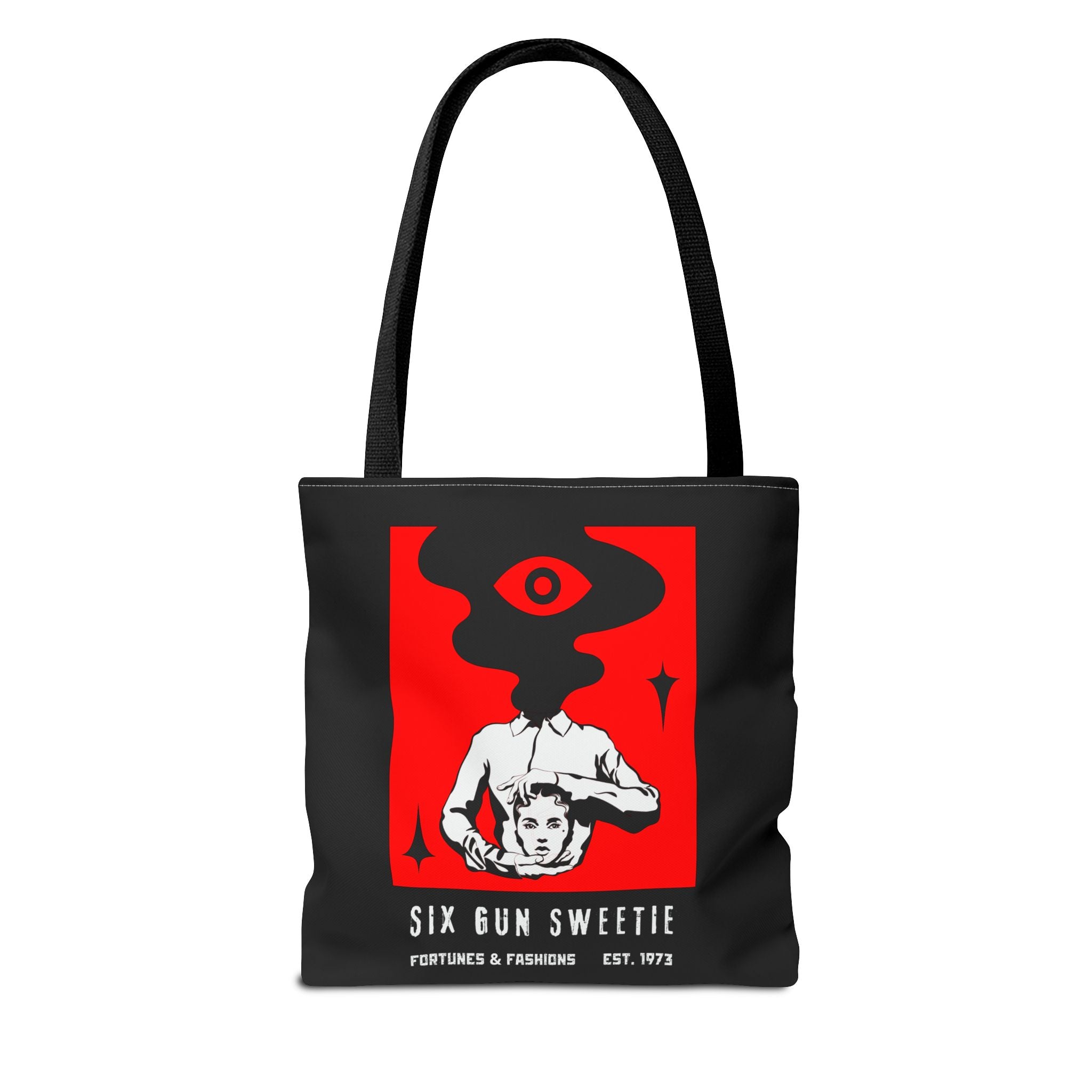 Tote Bag - Six Gun Sweetie Reusable Shopping Bag in Black and Red