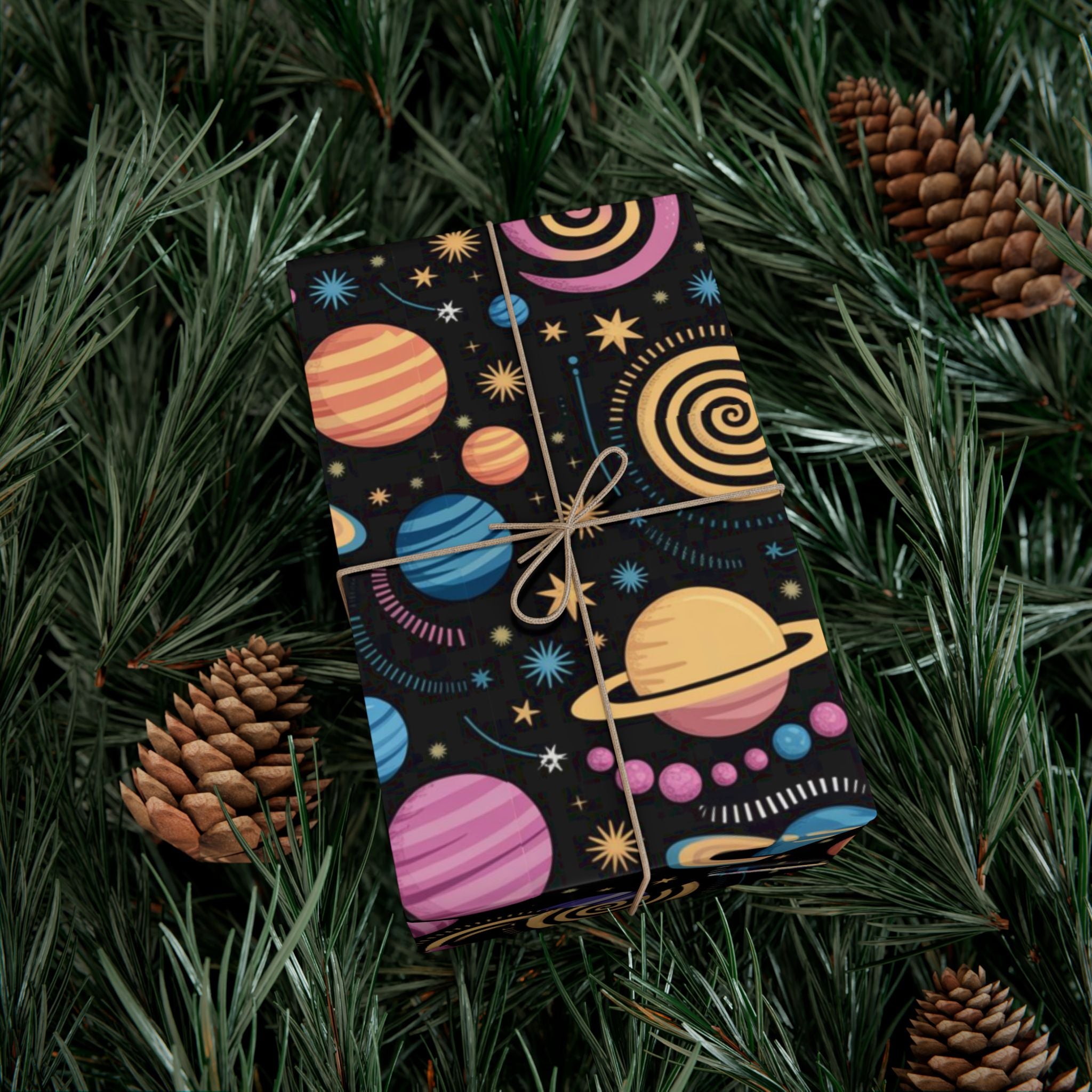 Space Planet Gift Wrap Paper — Colorful Solar System Wrapping Sheets for Kids’ Birthdays & Holidays