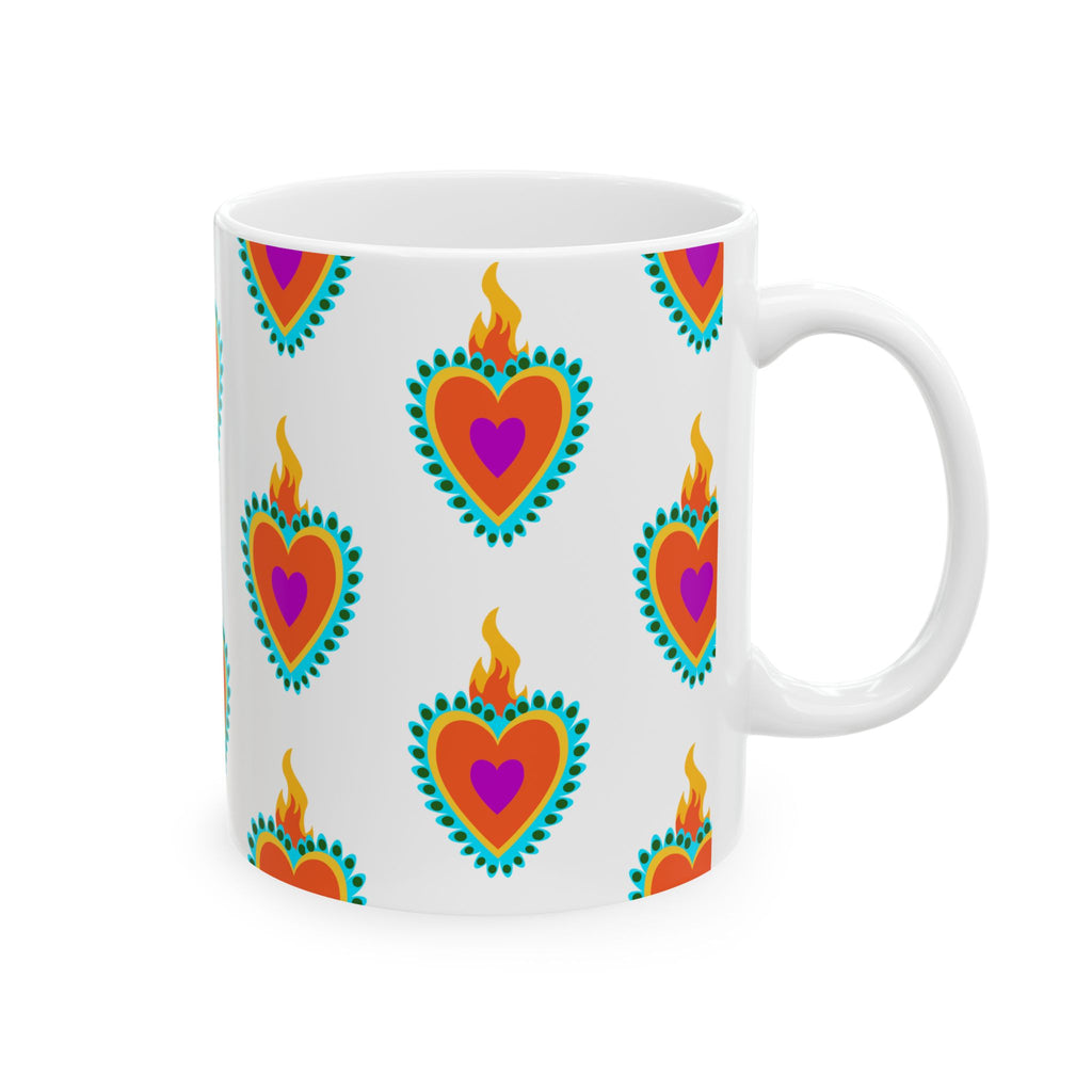 Vibrant Heart Ceramic Mug - Perfect for Coffee Lovers, Gift for Her, Housewarming, Birthday, or Celebration