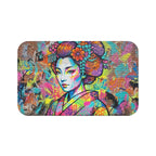 Pop Art Geisha Bath Mat — Colorful Graffiti Japanese-Inspired Bath Rug