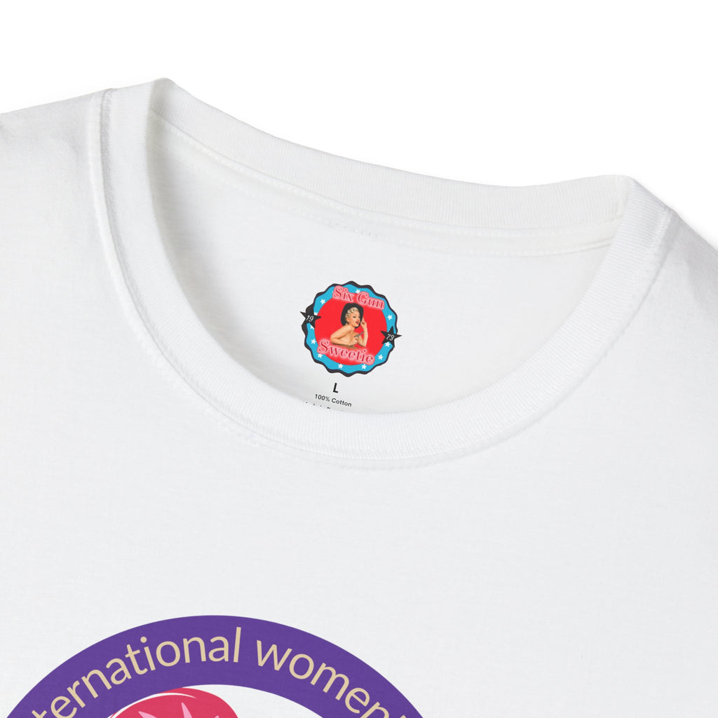 International Women's Day Purple Symbol T-Shirt — Pink Lady Silhouette