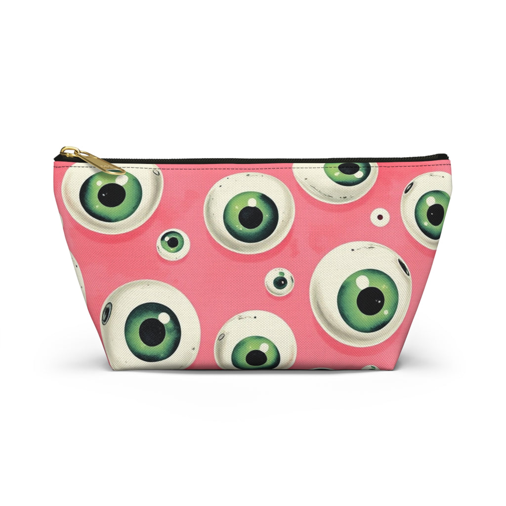 Pouch, Eyeball Design, Whimsical Punk, Cosmetic Bag, Toiletry Pouch, Makeup Case, Zipper Bag, Travel Organizer