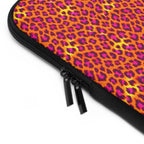 Pink Orange Leopard Print Laptop Sleeve — Bold Animal Print Protective Case