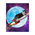 Cosmic Cat Rolled Poster - Whimsical Space Art Decor, Gift for Cat Lovers, Fun Home Wall Art, Perfect for Kids or Adults