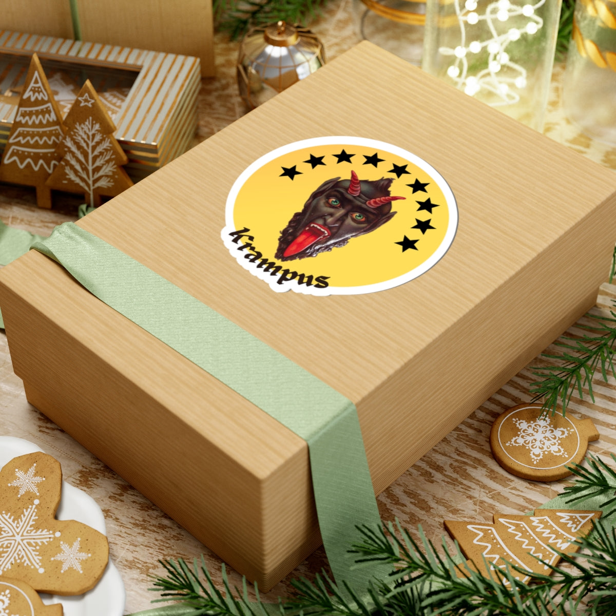 Krampus Themed Kiss-Cut Stickers - Perfect for Holiday Cheer