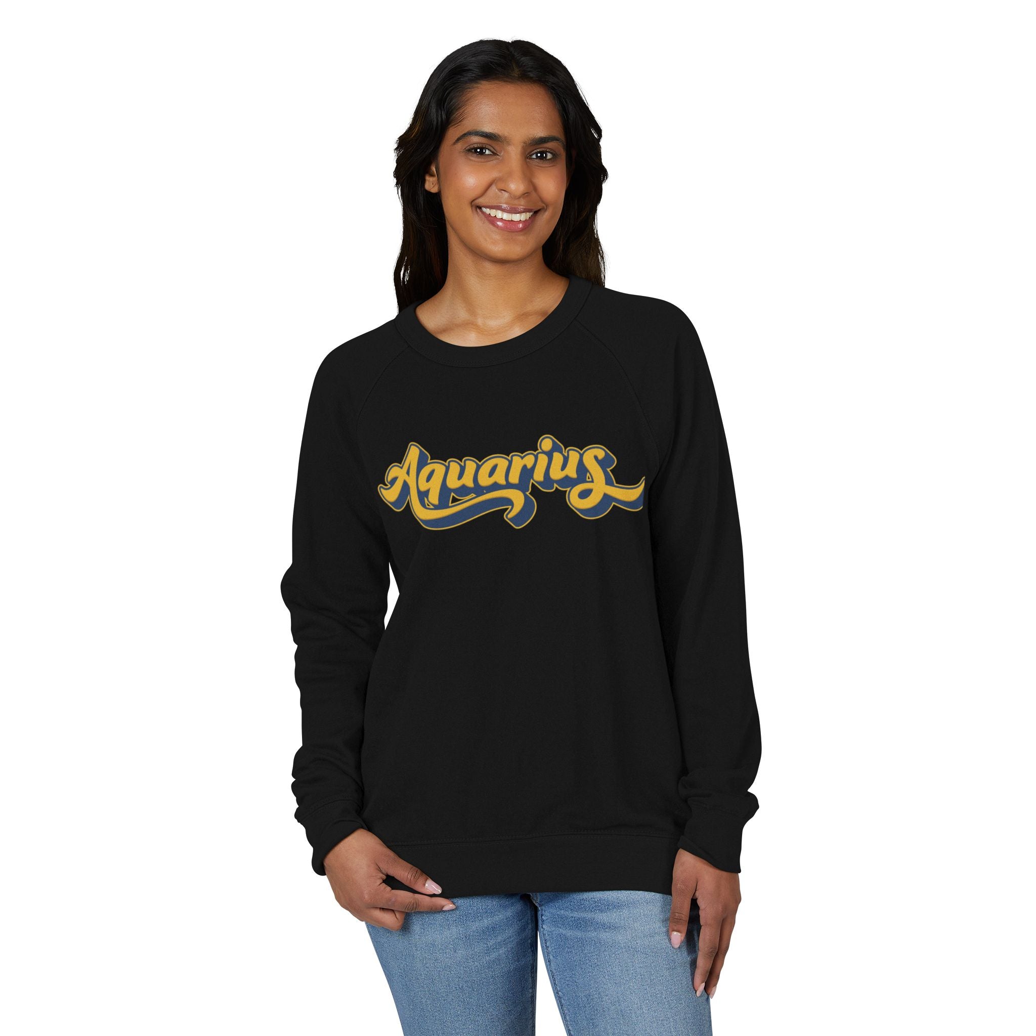 Aquarius zodiac Unisex French Terry Crewneck Sweatshirt, Halloween Apparel, Casual Wear, Gifts for Friends, Cozy Graphics