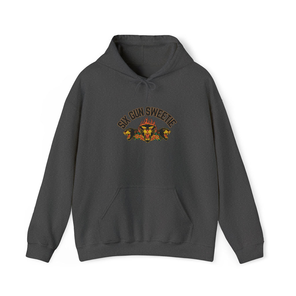 Six Gun Sweetie Panther and Roses Embroidered Hoodie