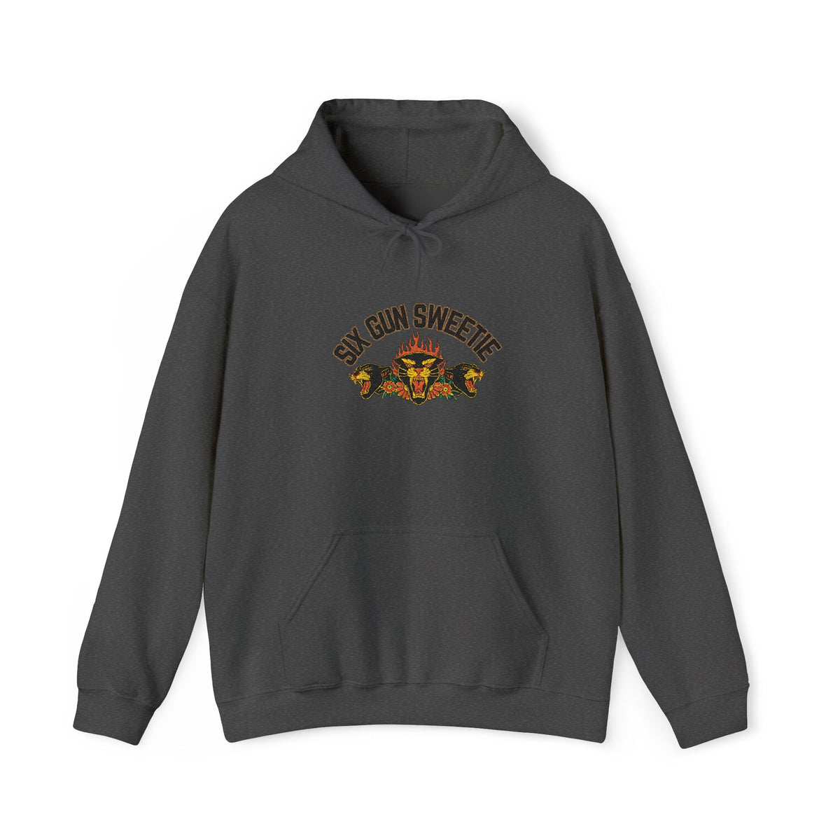 Six Gun Sweetie Panther and Roses Embroidered Hoodie