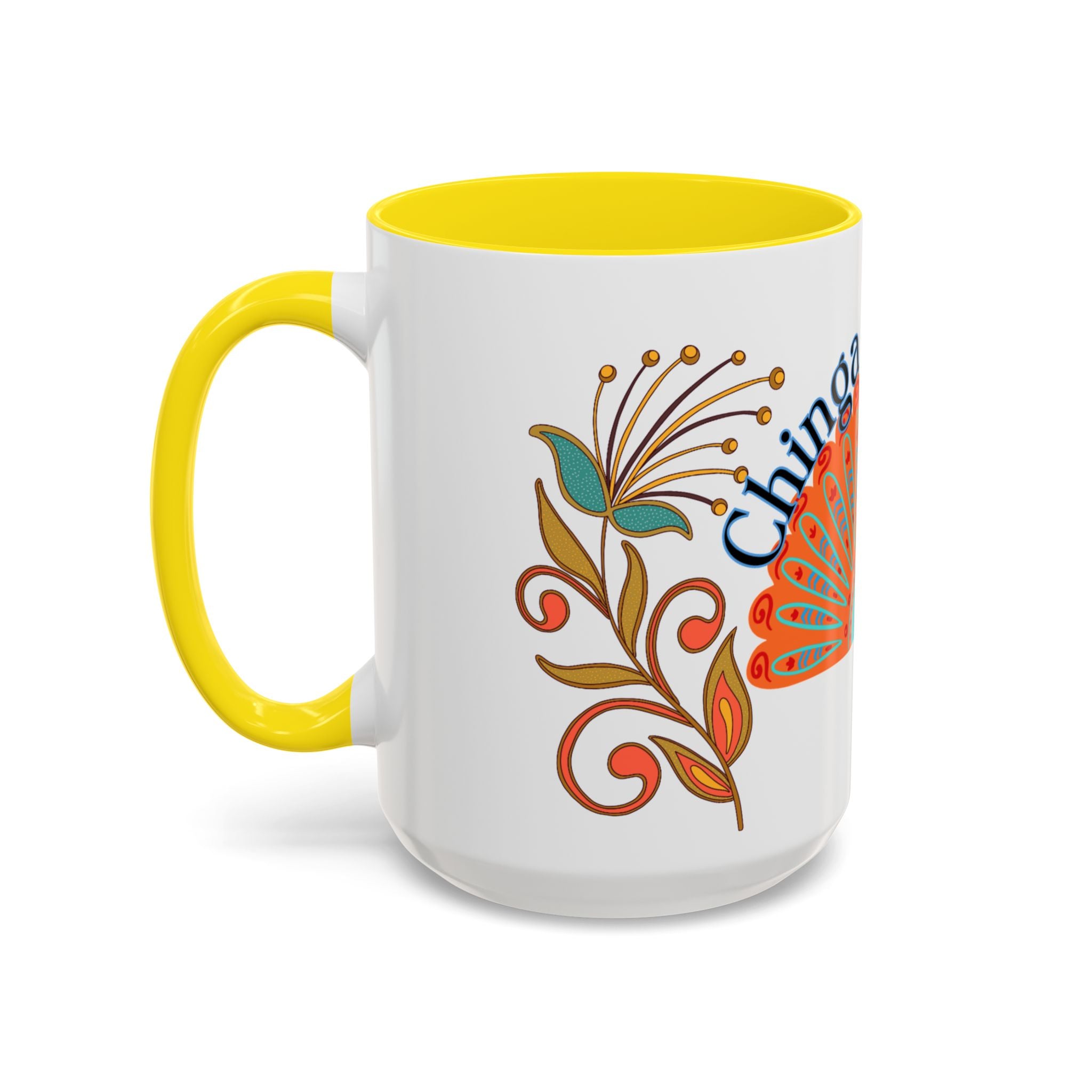 Coffee Mug — "Chinga la Migra" Colorful Peacock Accent Mug