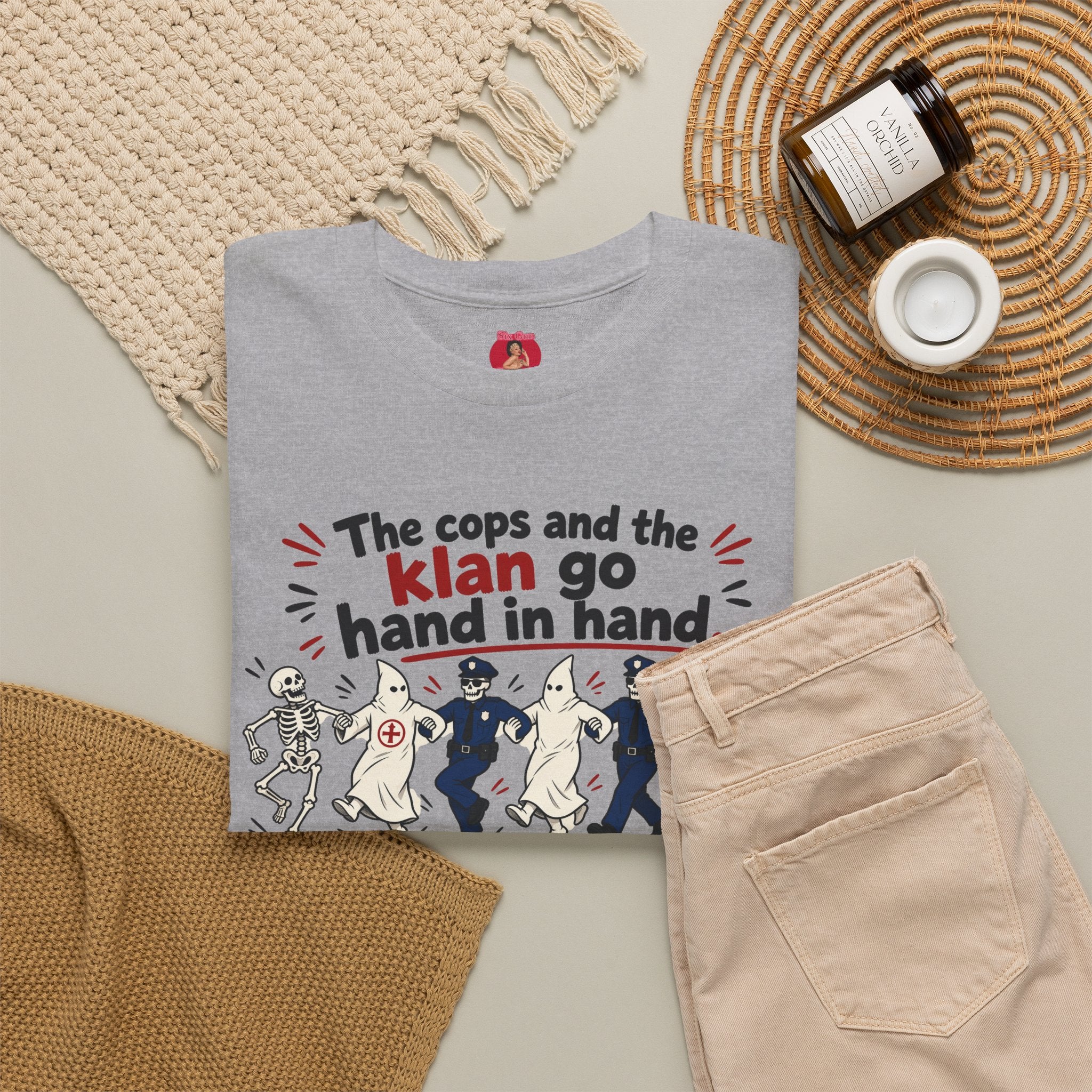 The Cops and the Klan go Hand in Hand Unisex Heavy Cotton Tee