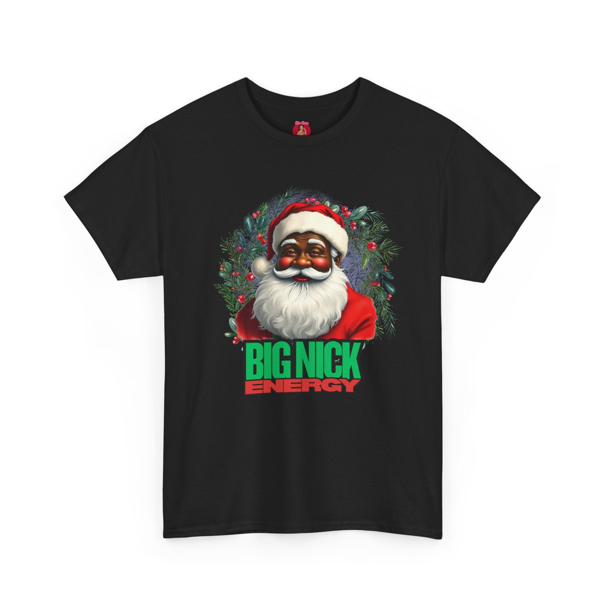 Vintage Santa Claus Unisex Tee, Big Nick Energy Funny Shirt, Quirky Christmas Top, Unique African American Santa Gift, Holiday Apparel
