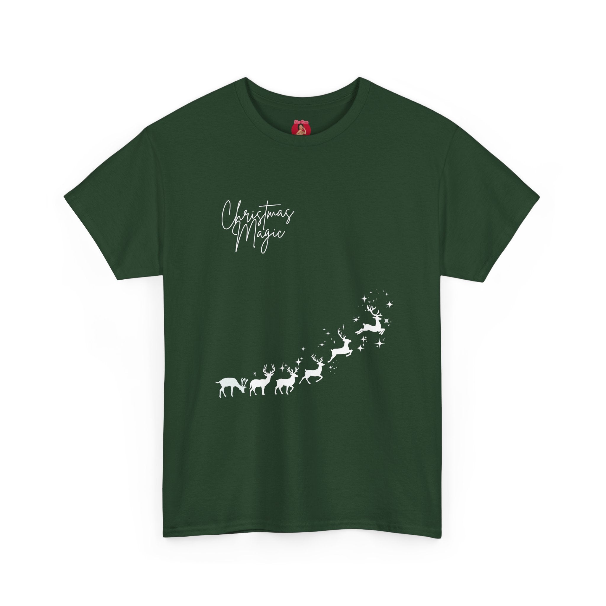 Christmas Magic Unisex Tee - Minimalist Reindeer Design
