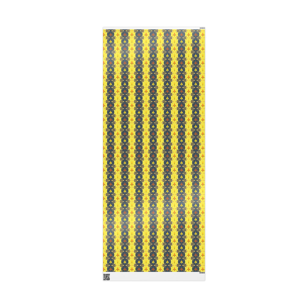 Wrapping Papers - Mid Century Modern Yellow and Black Striped Design