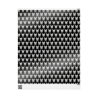 Wrapping Papers, Black French Bulldog Head Pattern Gift Wrap, Dog Lover Presents, Holiday Decor, Birthday Gift Wrap, DIY Crafts