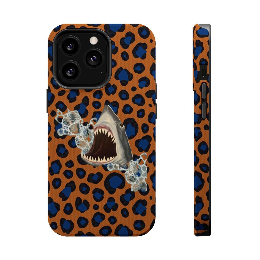 Shark Bite Leopard Print Phone Case — Magnetic Impact-Resistant