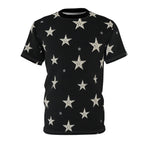 Silver Stars Unisex Tee, Cosmic Graphic Shirt, Starry Night Apparel, Fashionable T-Shirt, Unique Gift for Stargazers