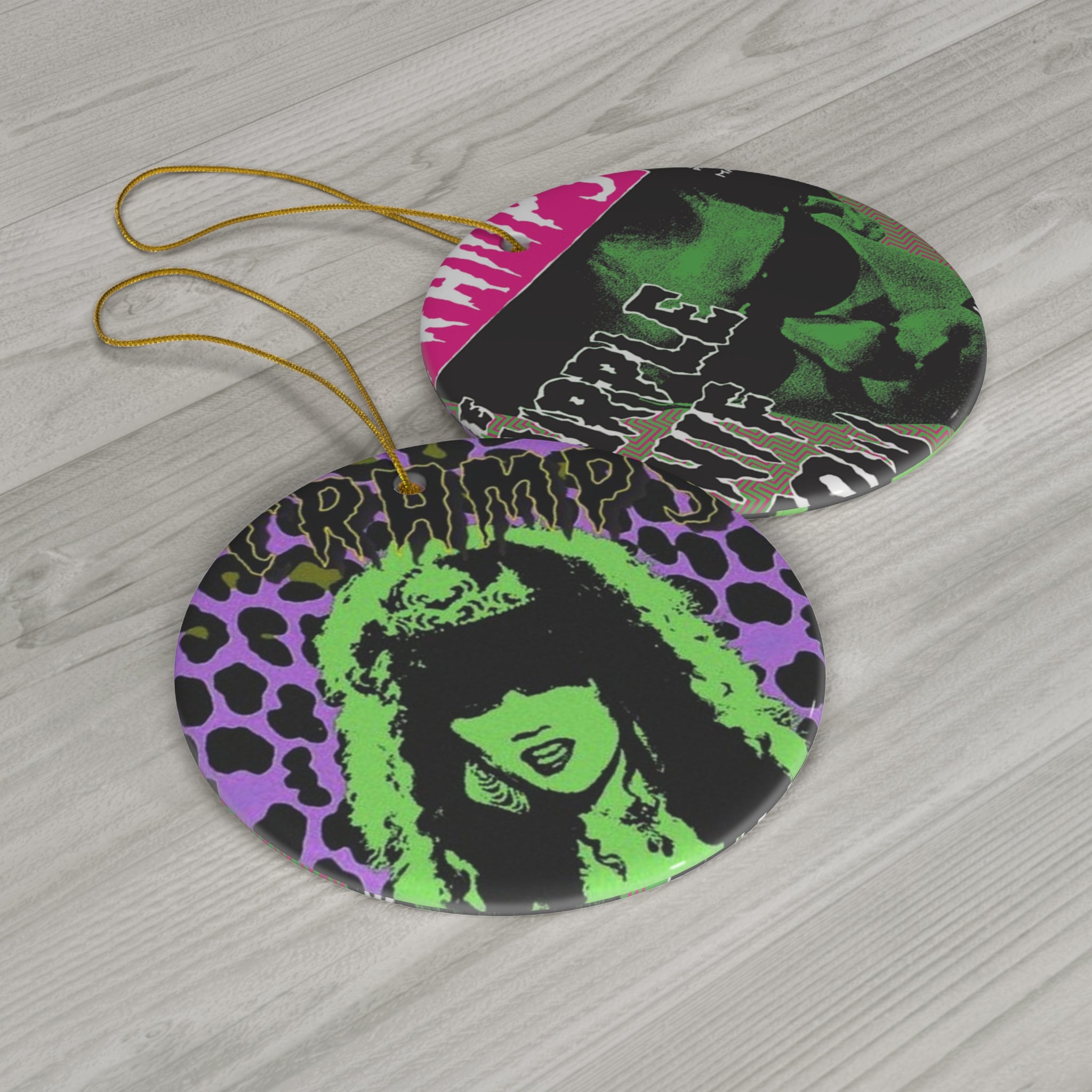Ceramic Ornament - Purple Leopard Print Cramps, Poison Ivy Punk Rock Christmas