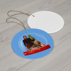 Ceramic Ornament - Grey Gardens Snow Globe Design, Big Edie Little Edie Christmas