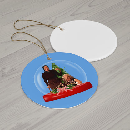 Ceramic Ornament - Grey Gardens Snow Globe Design, Big Edie Little Edie Christmas