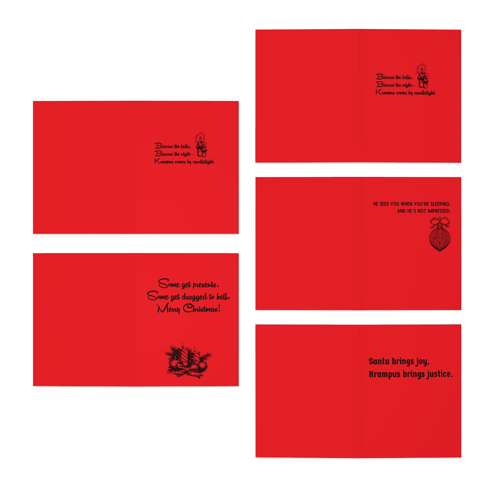 Greeting Cards - Vintage Krampus Christmas Cards (5-Pack)