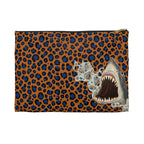 Orange and Blue Animal print Shark Bite AccessoryDark Ocean Makeup & Travel Zipper Bag 2 sizes! Low Brow Art, Pop Art makeup bag carry all
