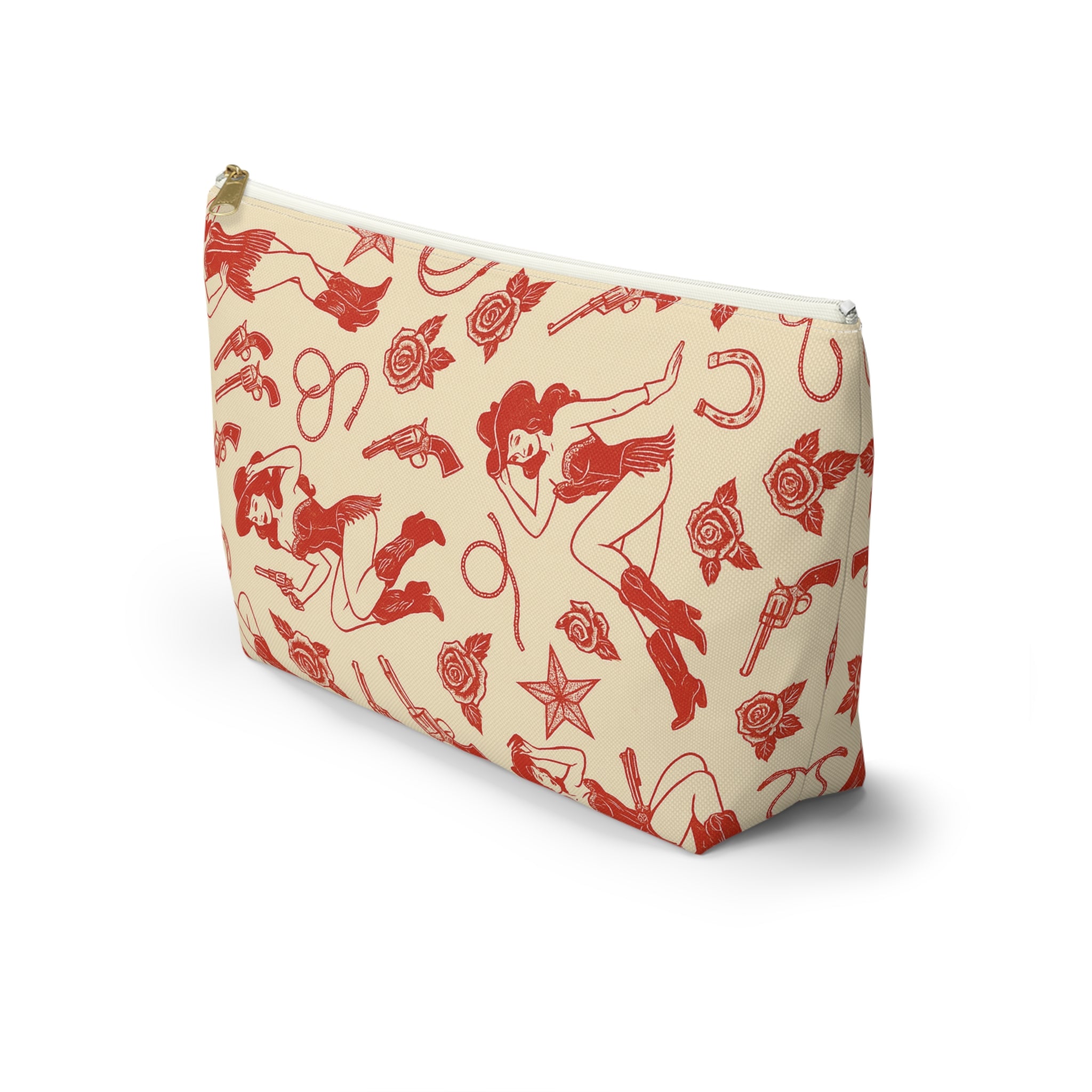 Accessory Pouch - Vintage Cowgirl Pattern