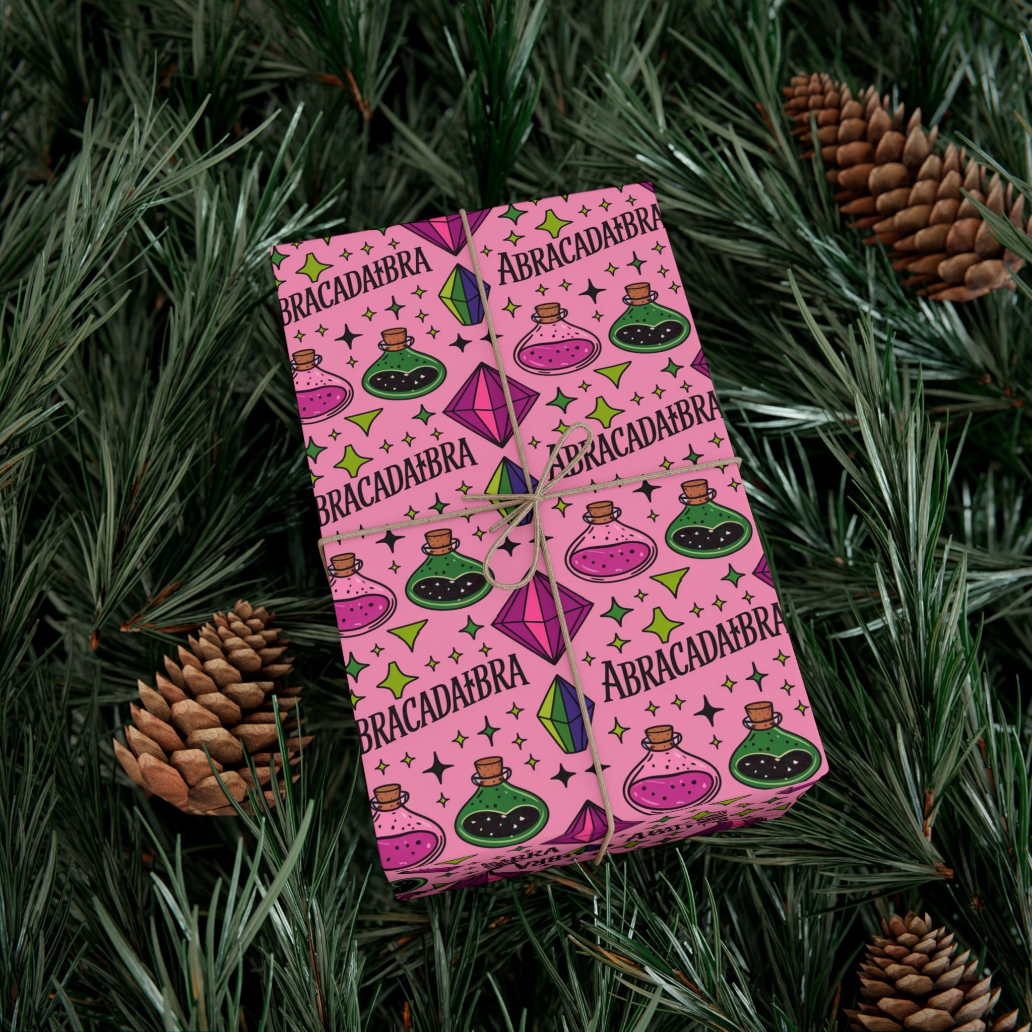 Magic Potion Pattern Gift Wrap Paper — Pink Abracadabra Wrapping Roll