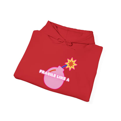 Hooded Sweatshirt 'Fragile like a Bomb' Female Empowerment Y2K Design