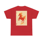 Chinease New Year, Fire Horse Graphic Tee — Flaming Horse Illustration T-Shirt (Oriental Zodiac-inspired)