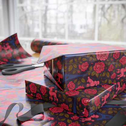 Wrapping Paper Set, French Poodle and Eiffel Tower Design, Maximalist Gift Wrap, Frenchie Lover Gift, Parisian Decor, Gift Wrapping Supplies