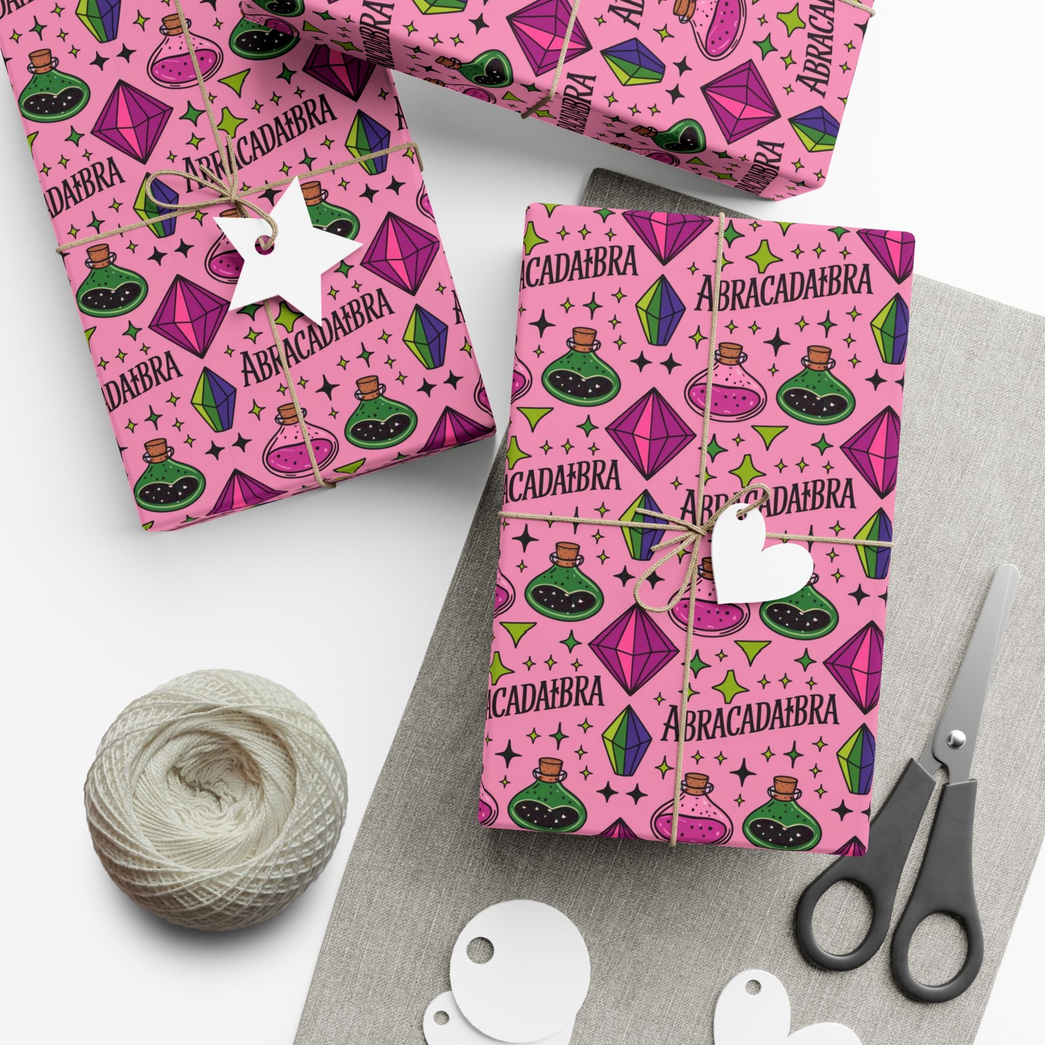 Magic Potion Pattern Gift Wrap Paper — Pink Abracadabra Wrapping Roll