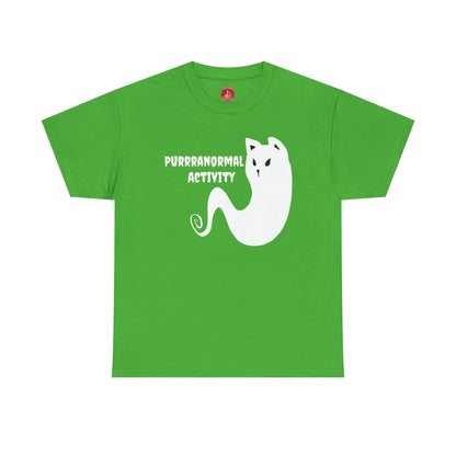 Cat Ghost Unisex Tee, Halloween Shirt, Cute Paranormal Activity Top, Ghostly Kitty T-shirt, Spooky Tee for Cat Lovers