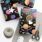 Space Planet Gift Wrap Paper — Colorful Solar System Wrapping Sheets for Kids’ Birthdays & Holidays