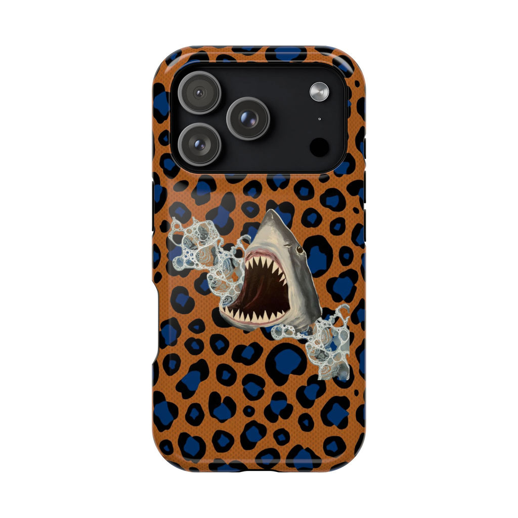 Shark Bite Leopard Print Phone Case — Magnetic Impact-Resistant