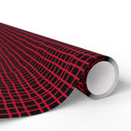 Wrapping Papers - Modern Red Woven Tread Pattern on Black Background