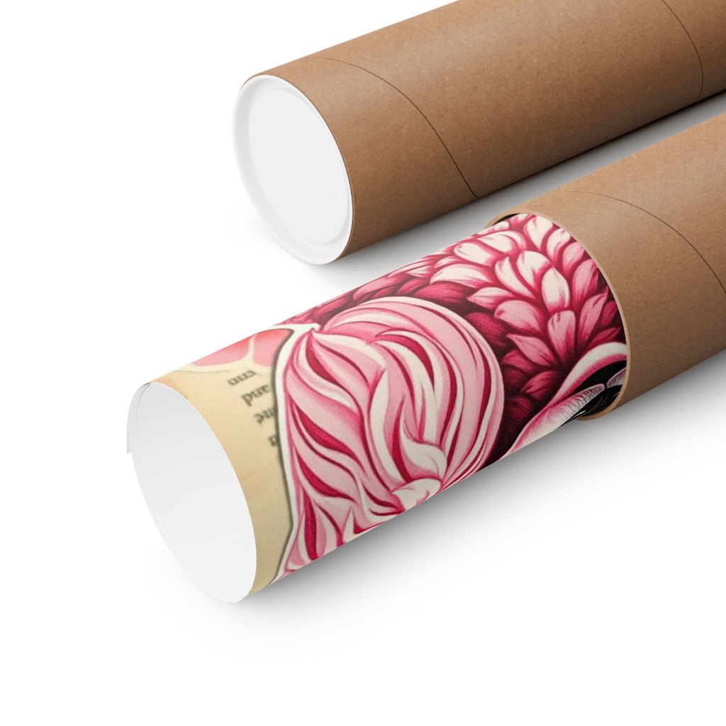 Whimsical Dog Art Print, Pink Poodle Poster, Cute Decor, Pet Lover Gift, Wall Art, Home Decoration