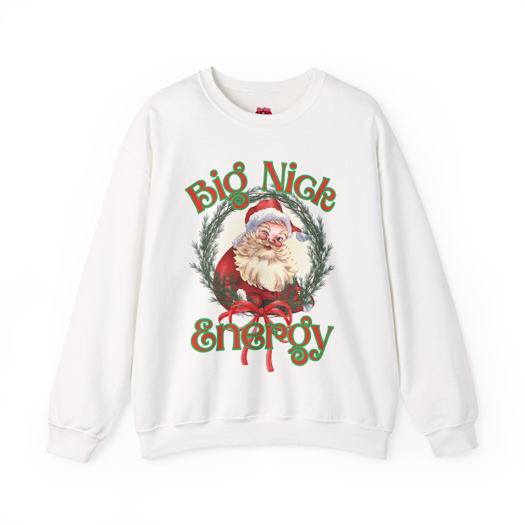 Funny Santa 'Big Nick Energy' Crewneck Sweatshirt for Christmas, Bold Vintage Design, Unique Apparel Jumper, Holiday Gift, Winter Clothing,