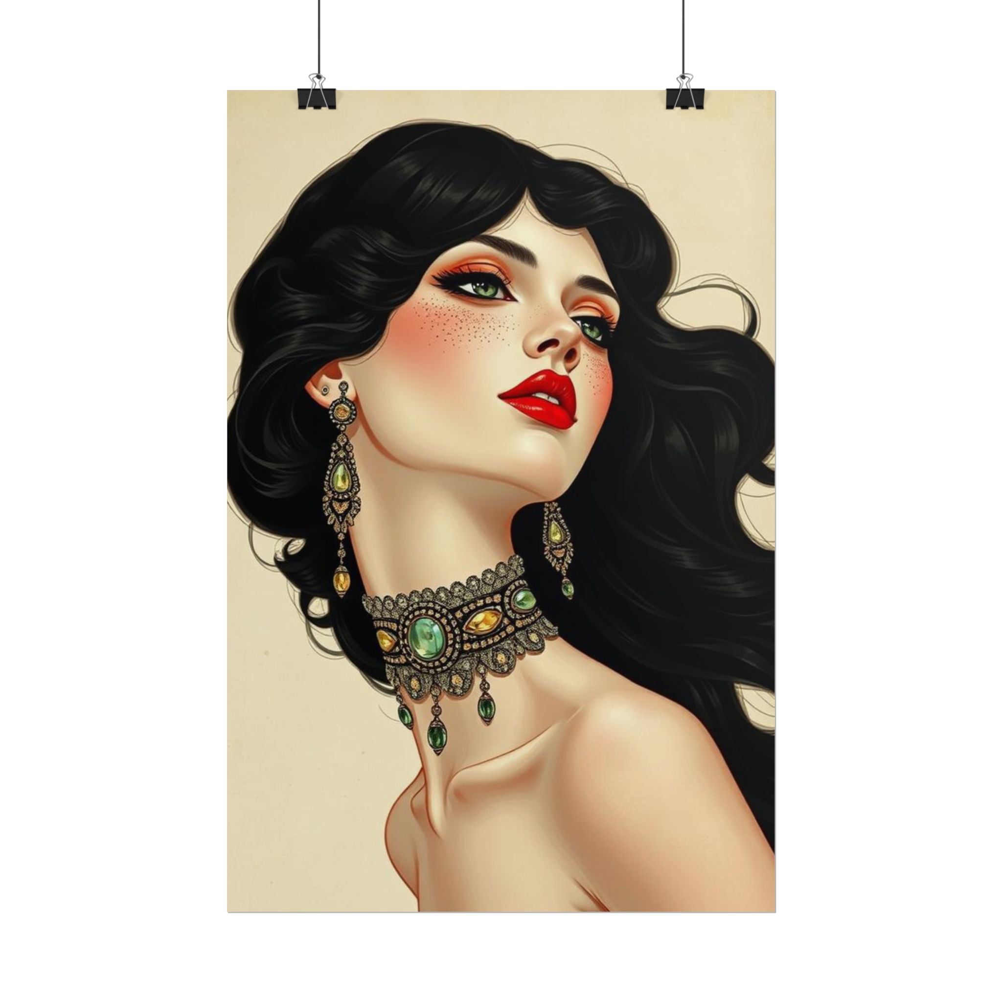 Elegant Vintage Art Rolled Posters, Bohemian Home Decor, Wall Art Prints, Fashion Illustration, Gift for Her, Art Lovers