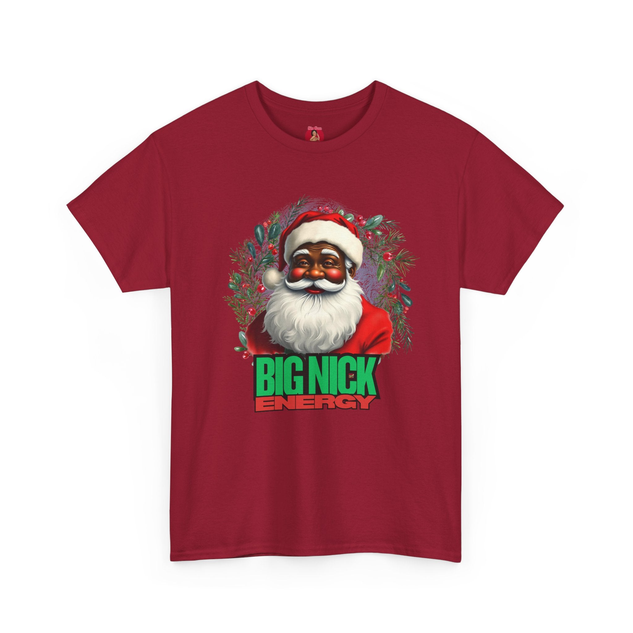 Vintage Santa Claus Unisex Tee, Big Nick Energy Funny Shirt, Quirky Christmas Top, Unique African American Santa Gift, Holiday Apparel