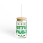 Certified Shenanigator 16oz Sipper Glass – St. Patrick’s Day Shamrock Drink Tumbler