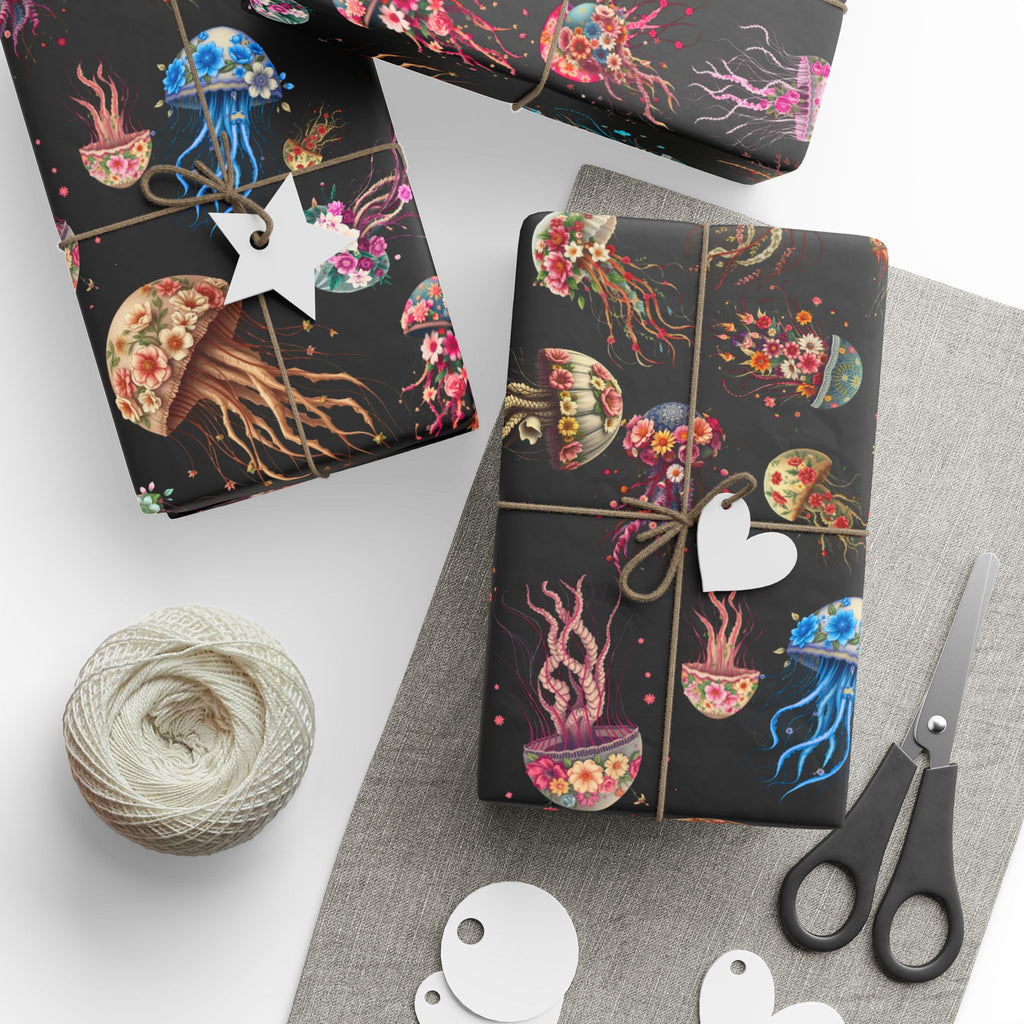 Wrapping Papers - Surreal Floral Jellyfish Design