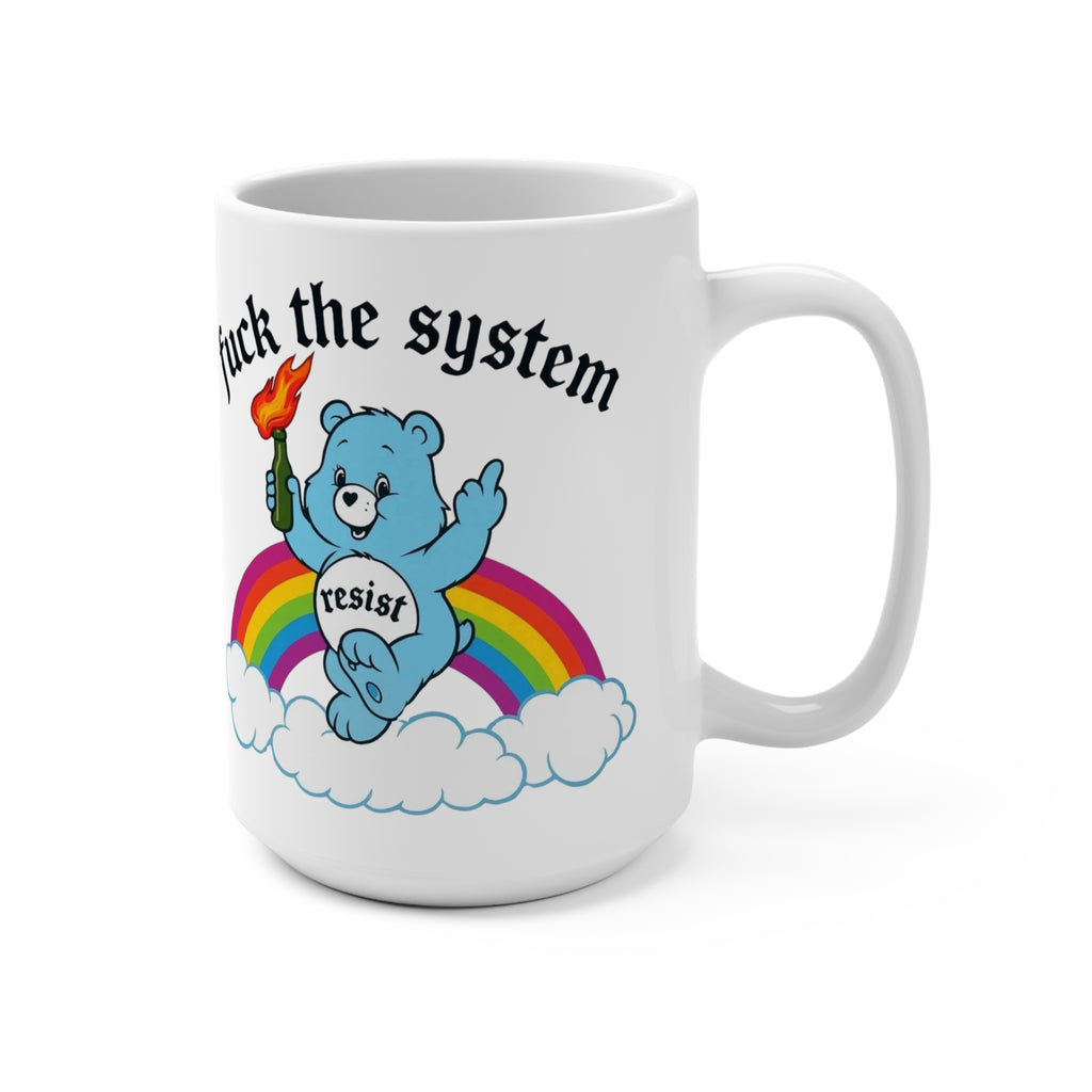 Mug 15oz - Antifa Bear Resistance Rainbow Coffee Cup