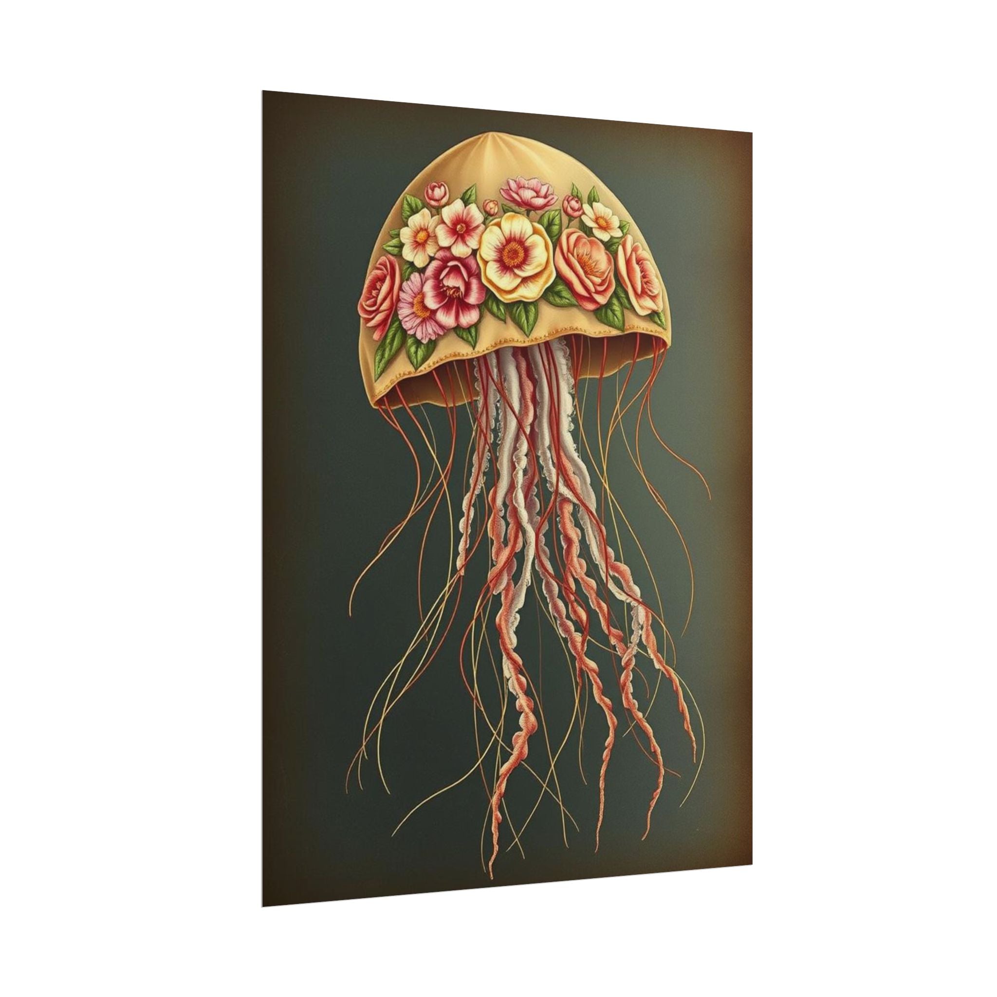 Floral Jellyfish Poster