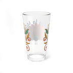 Chinga La Migra, Fuck Ice, Pro Immigration  16oz Mixing Glass — Decorative Peacock Cocktail Mixing Glass