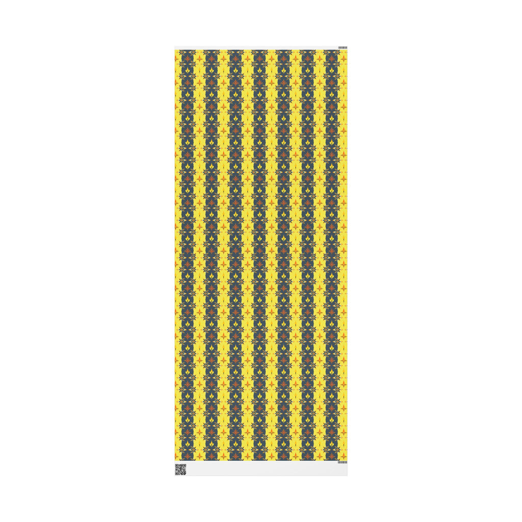Wrapping Papers - Mid Century Modern Yellow and Black Striped Design
