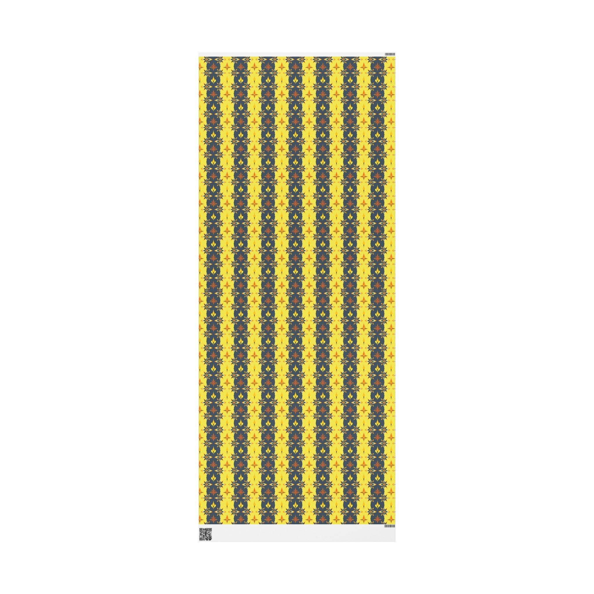 Wrapping Papers - Mid Century Modern Yellow and Black Striped Design