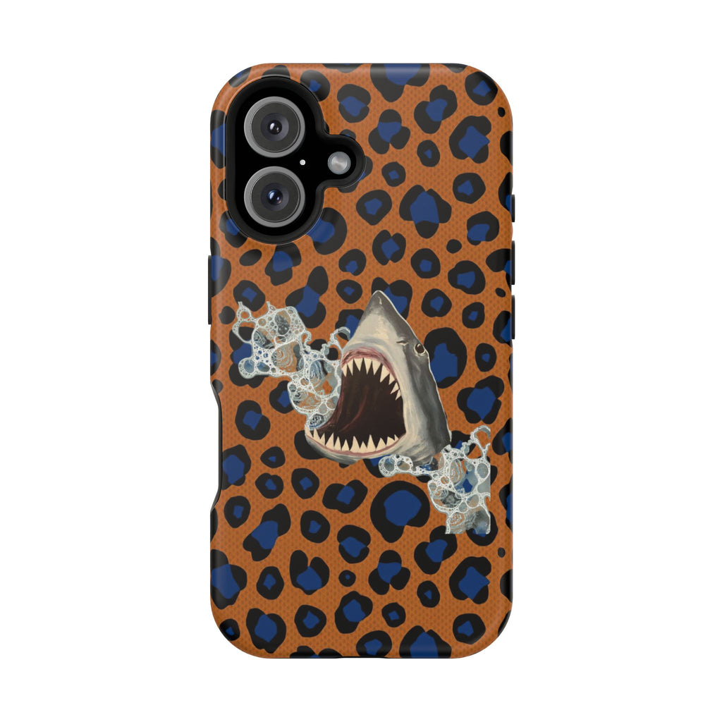 Shark Bite Leopard Print Phone Case — Magnetic Impact-Resistant